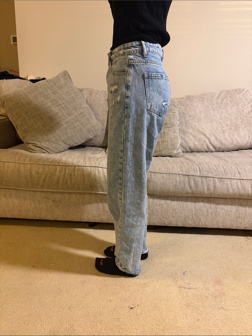 SHEIN Light Blue Relaxed Boyfriend Jeans